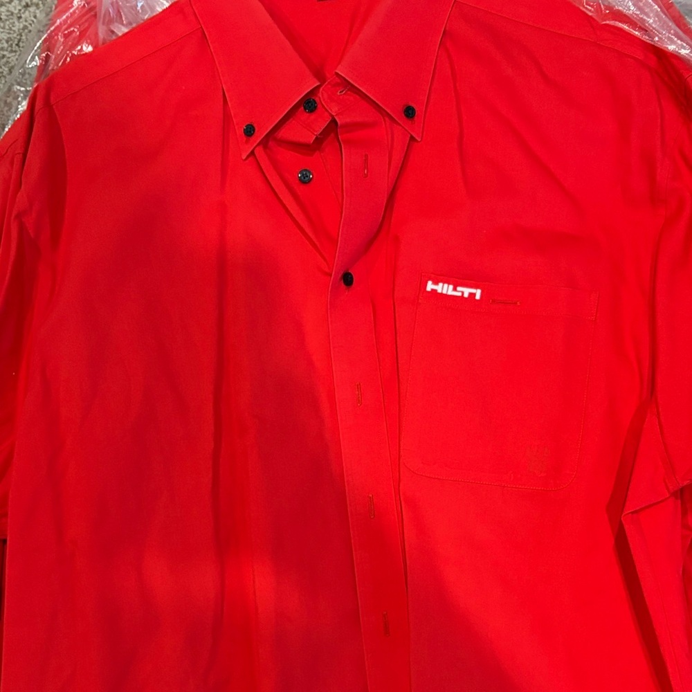 Men’s HILTI Red Button-Down Work Shirt - lot of 4